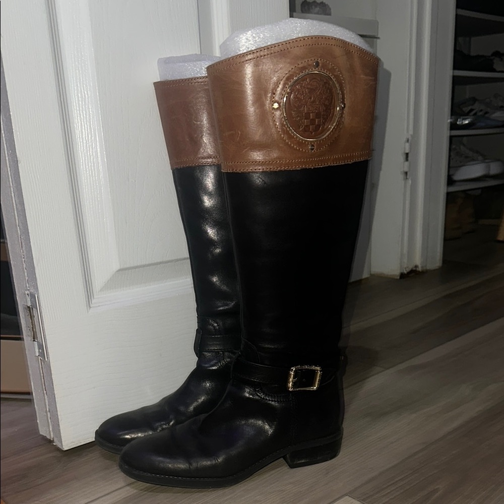 wide calf tall leather boots